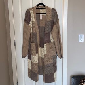 NWTs Amaryllis Long Patchwork Cardigan
